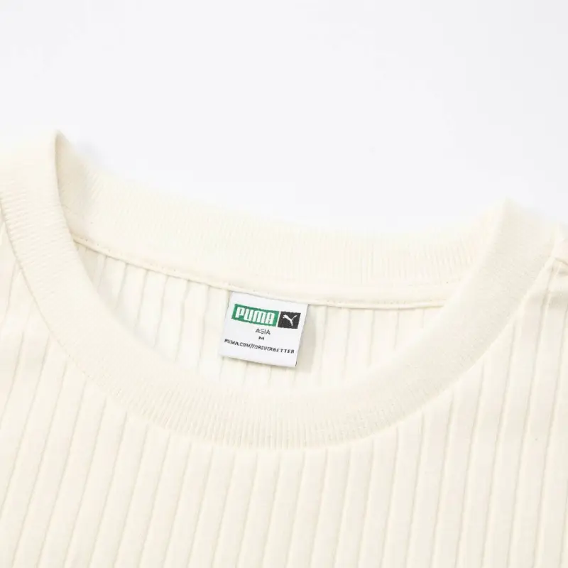 PUMA T Shirt Women's Cotton Linen Blend Natural-4
