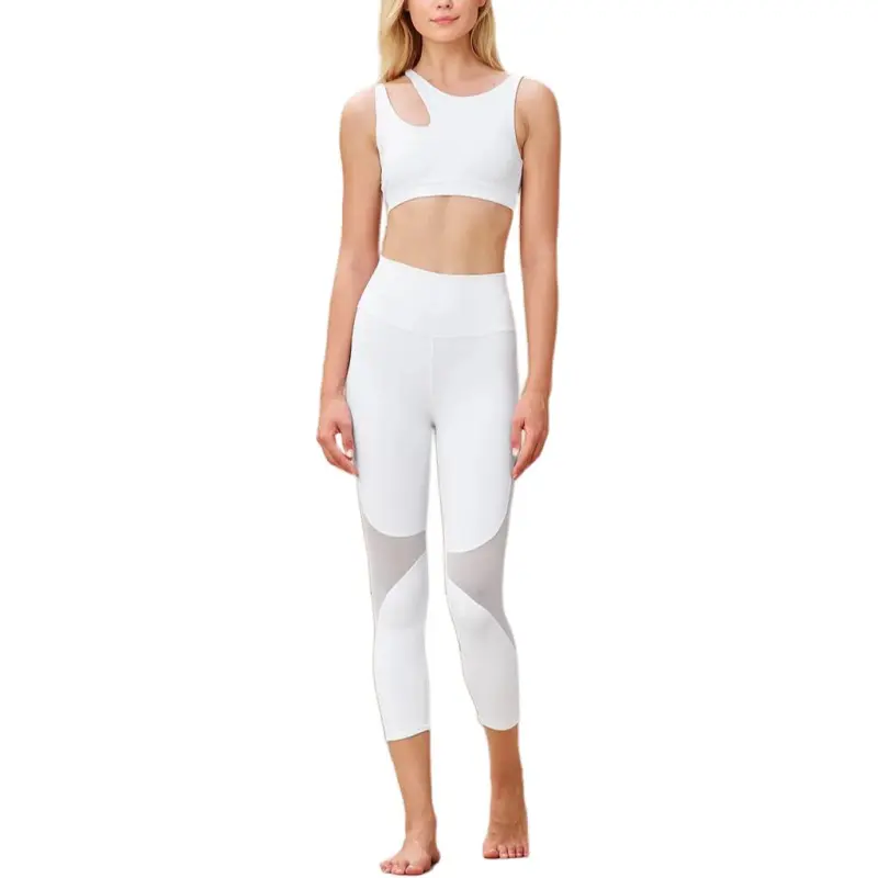 Alo Yoga HIGH WAIST COAST CAPRI Sports Pants Women's White-4