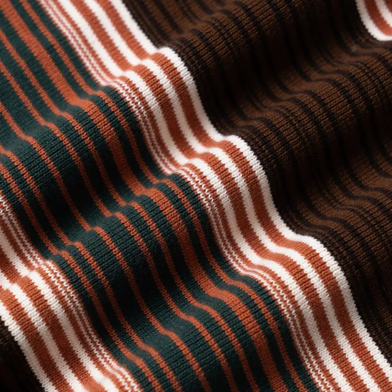 CELINE Triomphe Cropped Polo Shirt In Striped Cotton-4