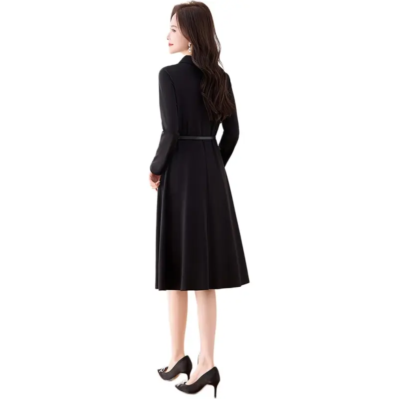 Fele.d Long Sleeved Dress Women's Black-3