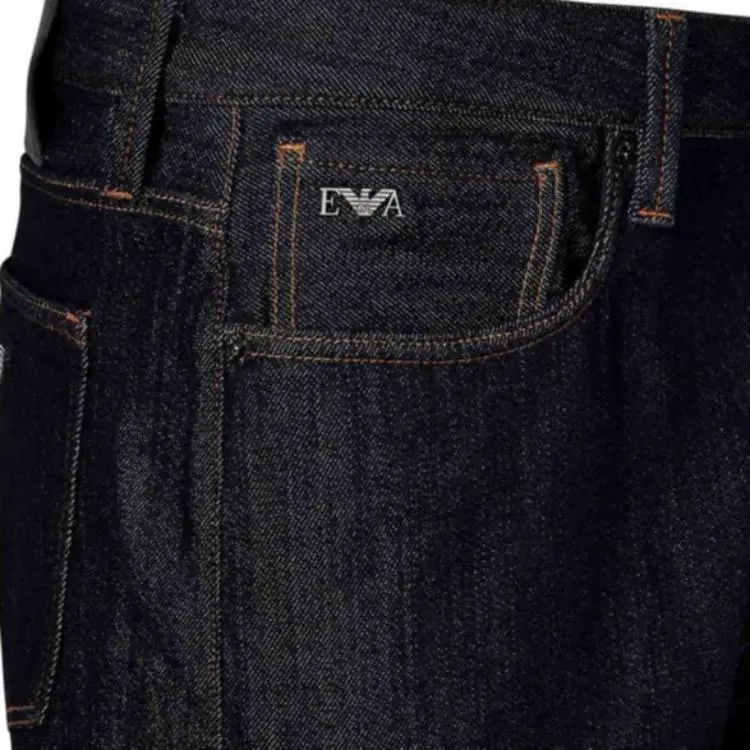 EMPORIO ARMANI J75 Logo Patch Slim Cut Jeans-2