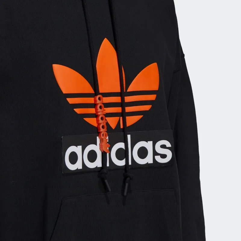 Adidas Originals BIG TREFOIL HOODIE Sweatshirt Men's Black-5