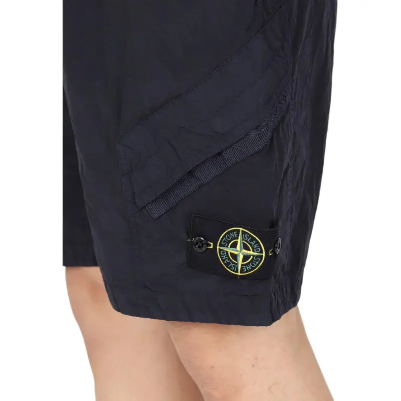 STONE ISLAND Logo Patch Elasticated Waist Shorts-4