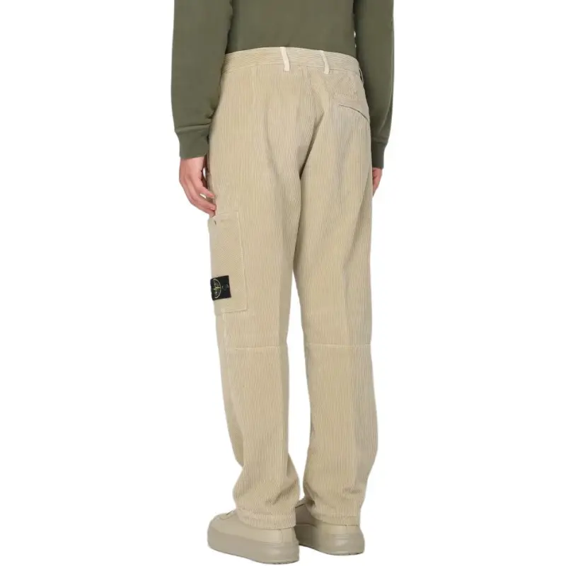 STONE ISLAND Logo Patch Corduroy Trousers-4