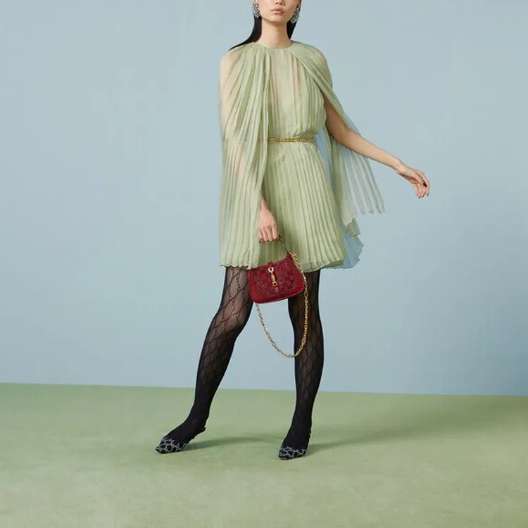 GUCCI Pleated Cape Dress-1