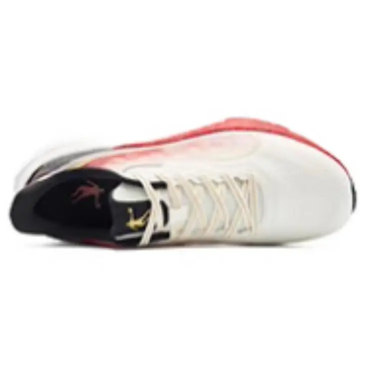 QIAODAN Boundaryless 7.0 Wear Resistant Breathable Rebound Low Top Casual Sprint Running Shoes Men's White Red-3