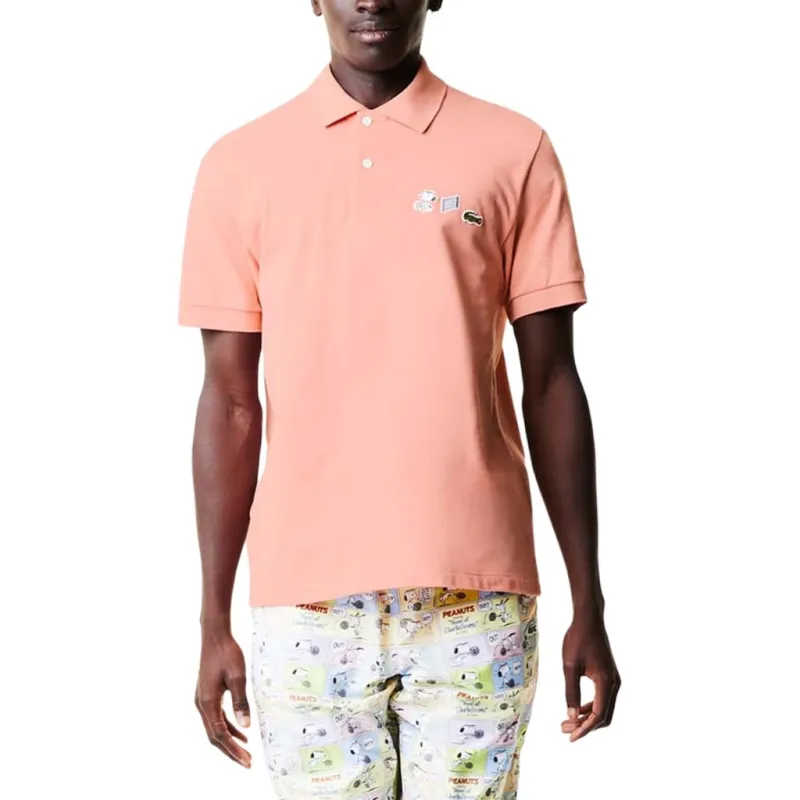 Peanuts X LACOSTE Polo Shirts Men Pink-1