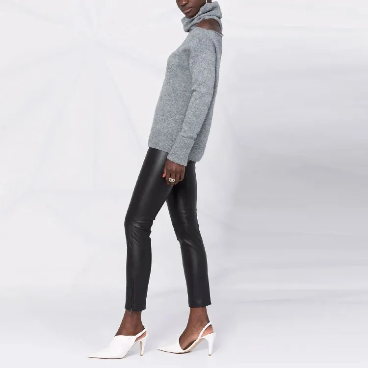 Ferragamo Cropped Leather Leggings-3