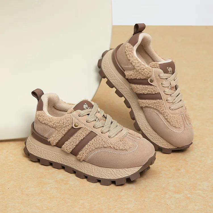 CAMEL Warm And Melted Slip Resistant Warm Low Top Casual Shoes Women's-3