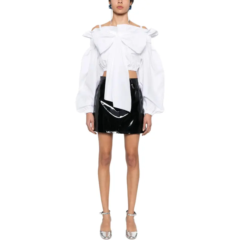 Patou Bow-Detailed Cropped Poplin Top-1