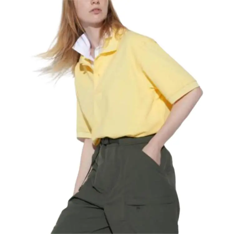 UNIQLO Polo Shirt Unisex Light Yellow-3