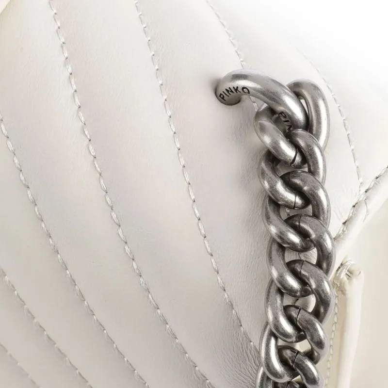 PINKO Lambskin Shoulder Bag Mini Women's Ivory-2