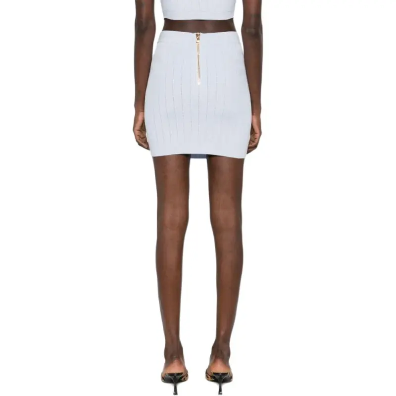 BALMAIN Button Detailed High Rise Mini Skirt-2