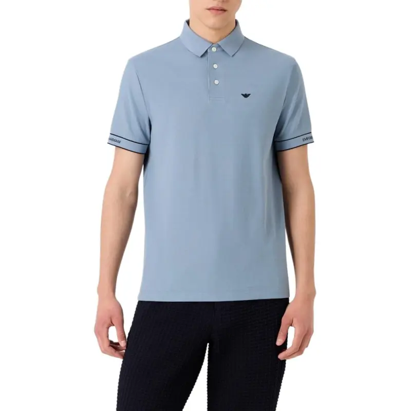EMPORIO ARMANI Polo Shirt Men's Light Blue-1