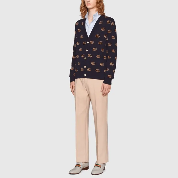 GUCCI Cashmere Sweaters Men Navy Blue-3