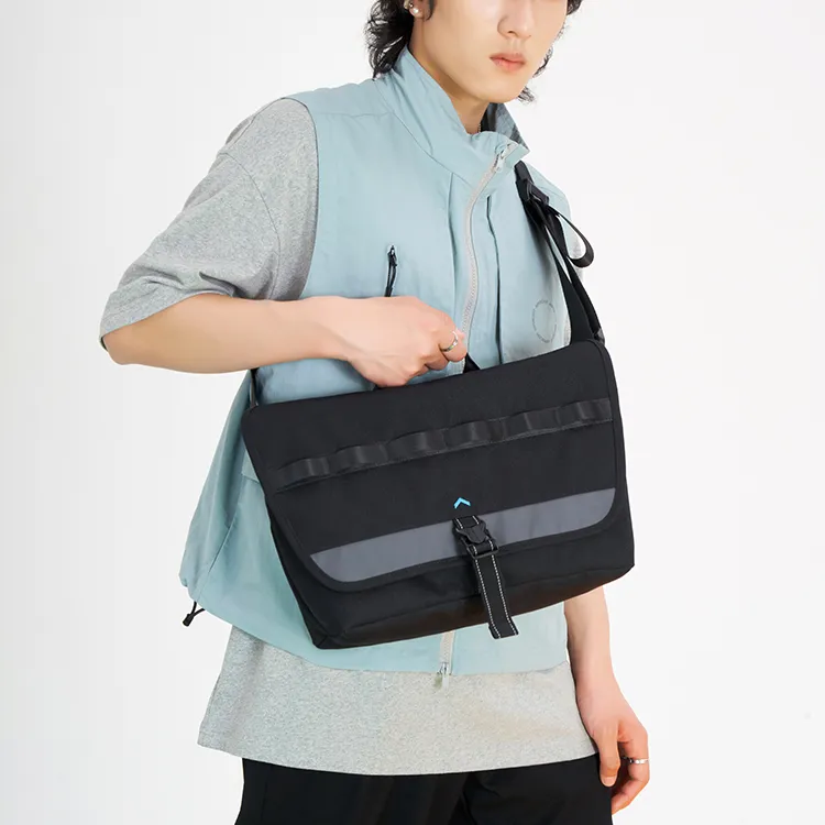 BAGSMART Polyester Crossbody Handbag Large Size Unisex Black/Ecru-1