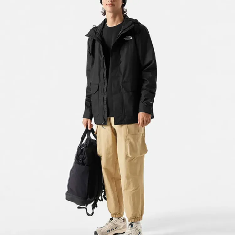 THE NORTH FACE Waterproof And Windproof Windbreaker Jacket Men's Black Comes With Shopping Bag-2