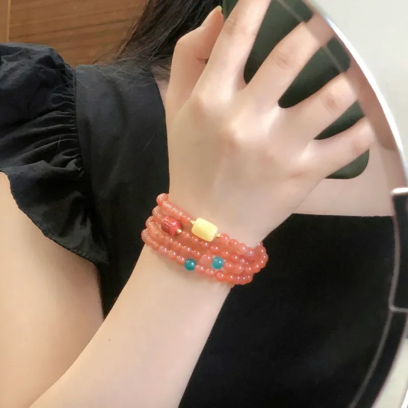Fuxin Southern Red Agate Bracelets Women's-1