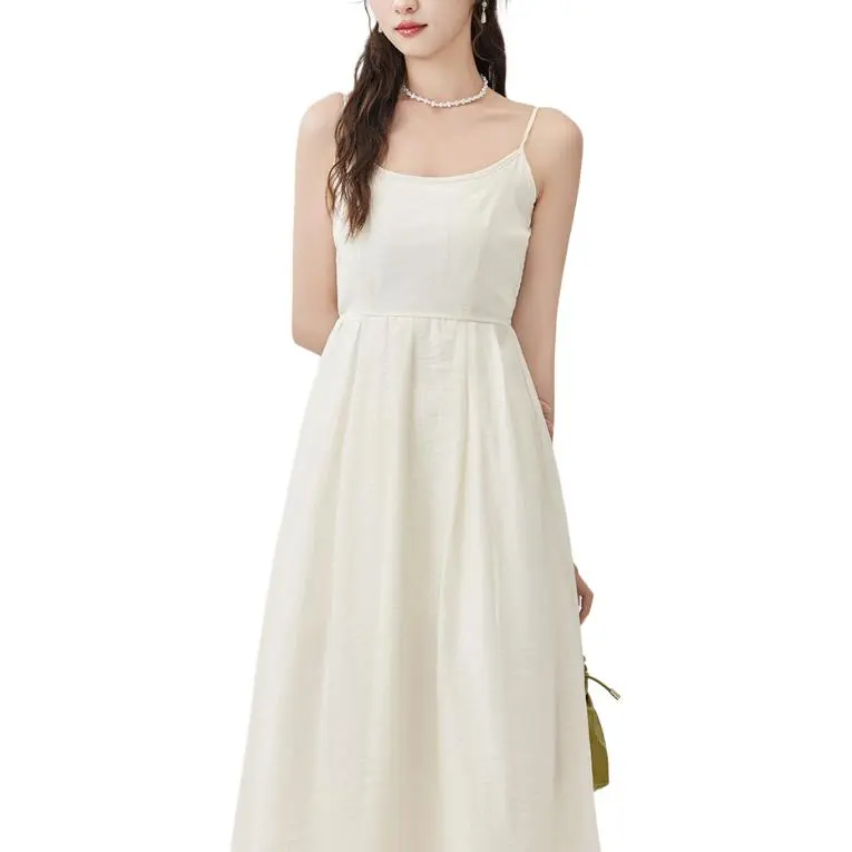 Alxnan Slip Dresses Women's Ecru-4
