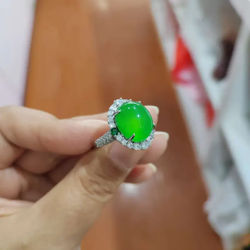 Gifts Chalcedony Jade Rings Unisex-11