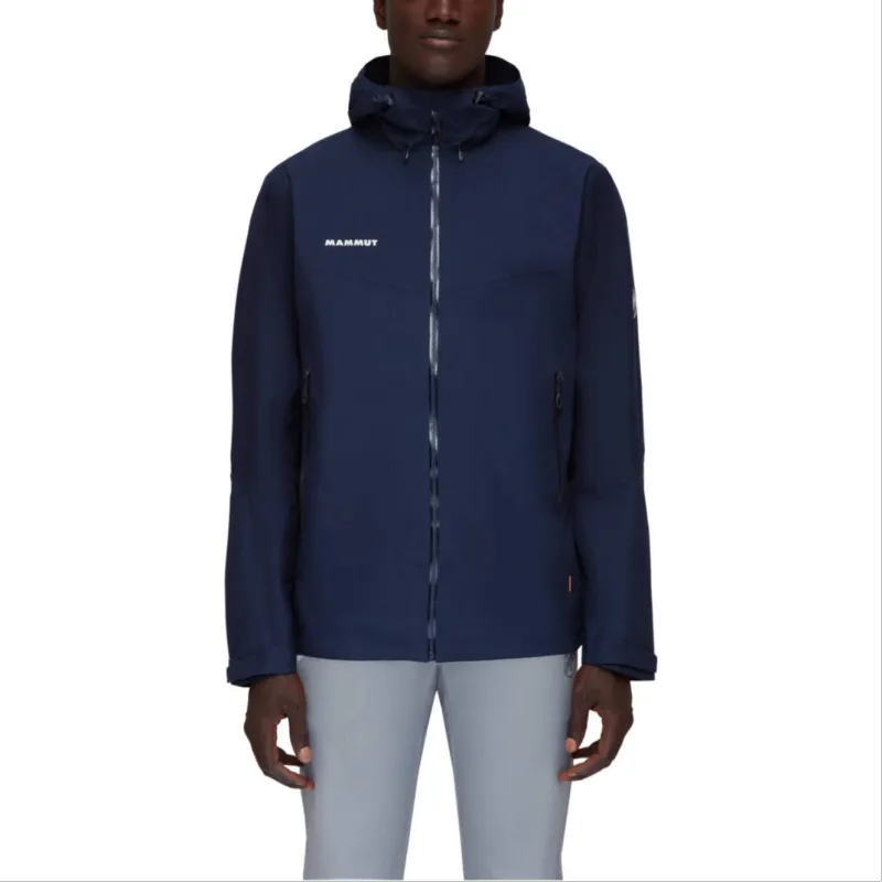 MAMMUT Outdoor Hiking Waterproof And Windproof Windbreaker Jacket Men's Blue-1