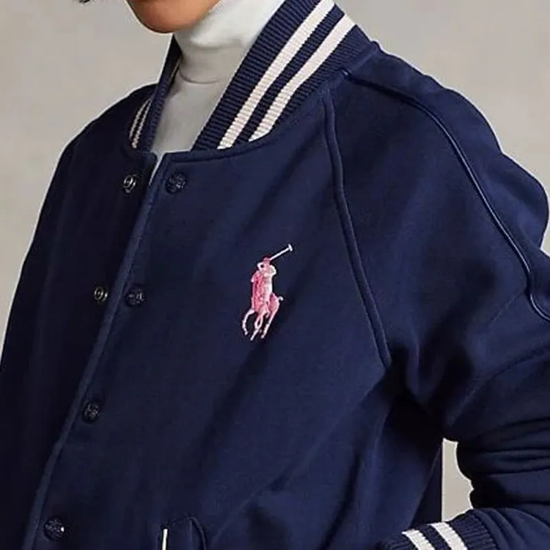 Polo Ralph Lauren FW22 Baseball Jacket Women's Navy Blue-3