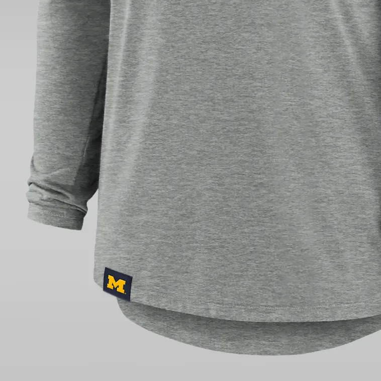 Jordan Michigan Wolverines Blitz Men's Nike Dri FIT College Long Sleeve Hooded T Shirt-1