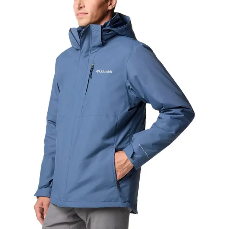 Columbia Hiking Skiing And Paragliding Water Resistant Windproof Wear Resistant Warm Windbreaker Jacket Men's Blue-4