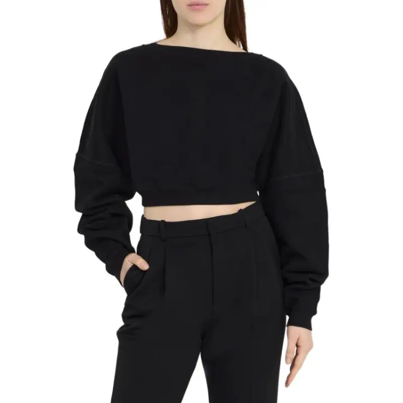 SAINT LAURENT Crewneck Cropped Sweatshirt-2