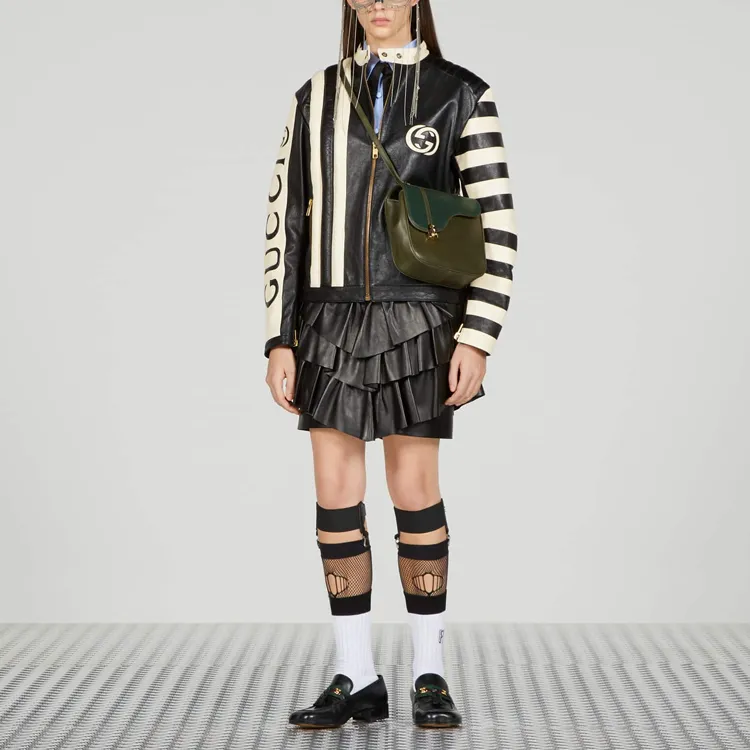 GUCCI Leather Jackets Women's Black-1