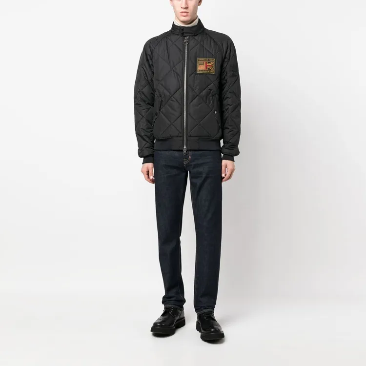 BARBOUR High Neck Zip Up Quilted Jacket-1