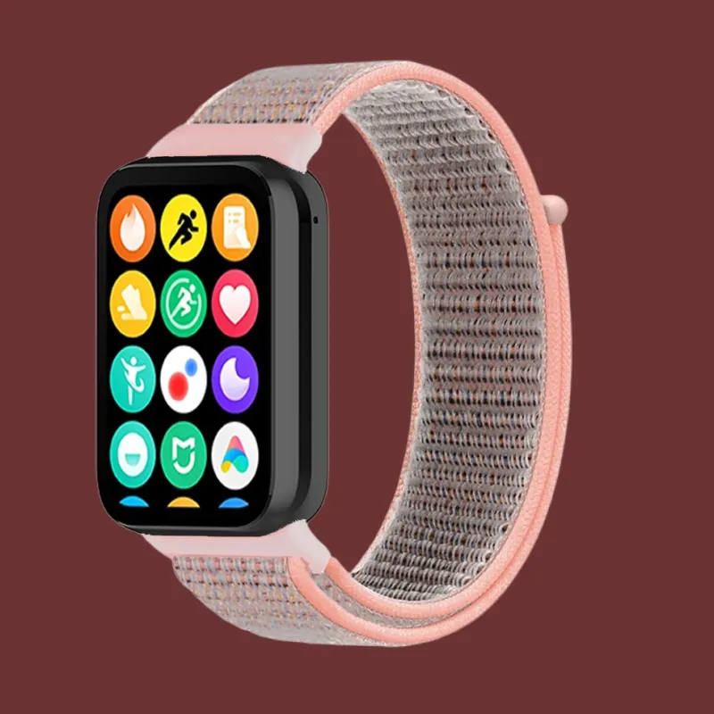 MSSM Watch Band Xiaomi Red Beige Compatibility Woven Material-7