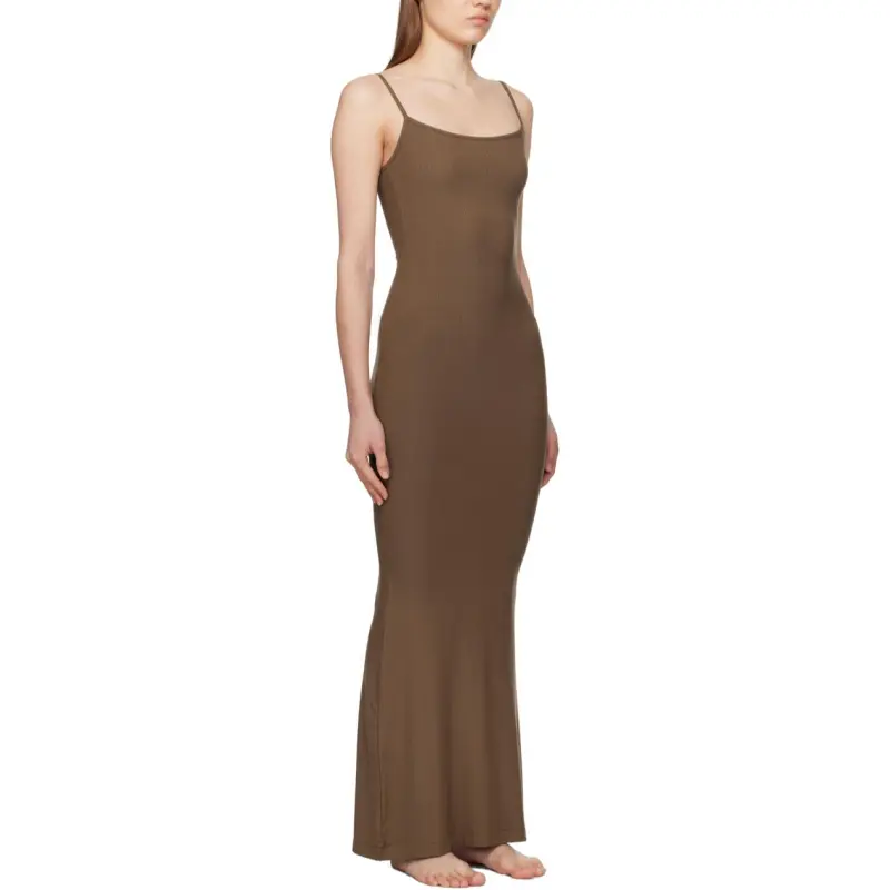 SKIMS Slip Dresses Women's Dark Brown-1