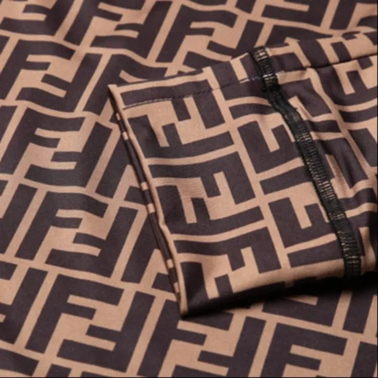FENDI T-Shirts Men Brown Black-4