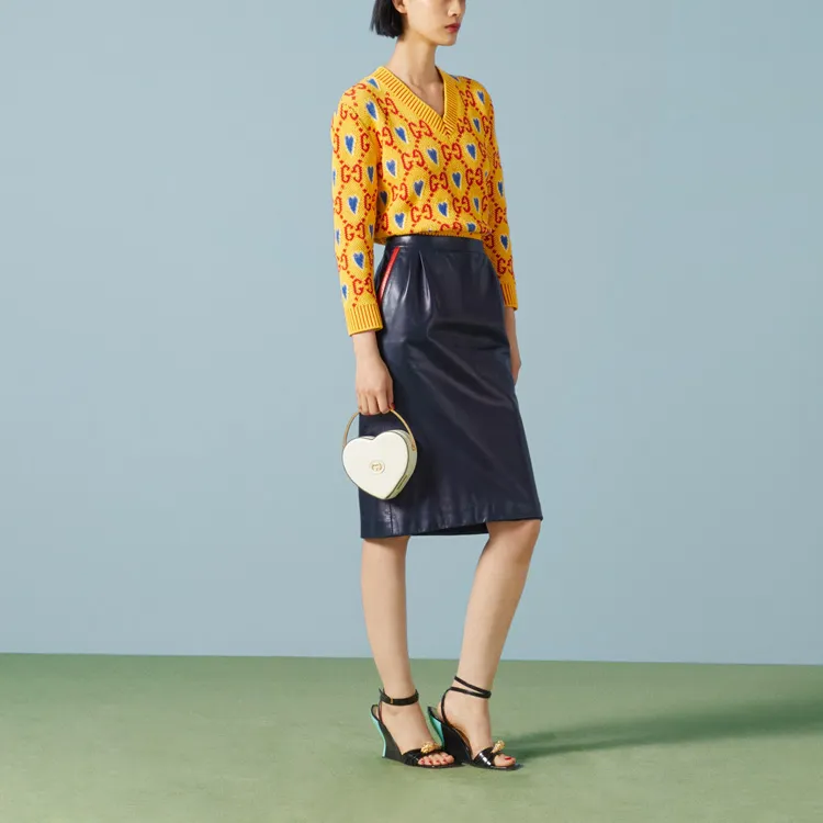 GUCCI Valentine's Day Collection FW23 Sweater Women's Yellow-3