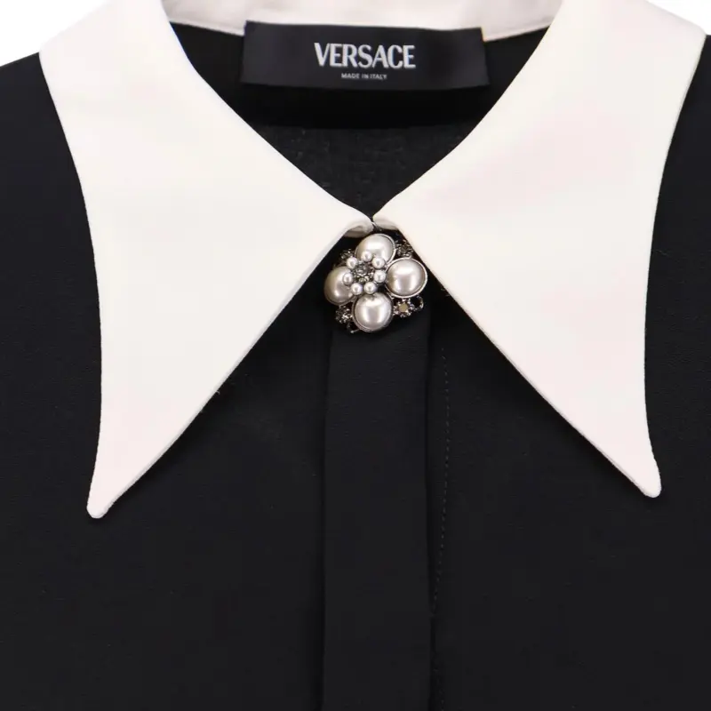VERSACE Long-Sleeved Belted Midi Dress-3