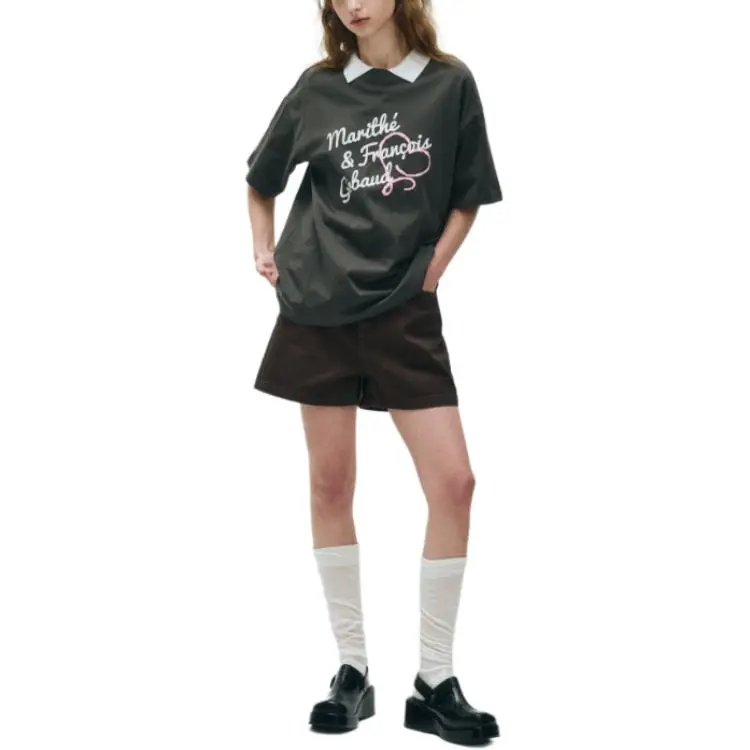 MARITHE FRANCOIS GIRBAUD Drop Shoulder Sleeve Short Sleeved T Shirts Women's-5
