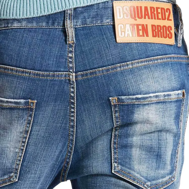 DSQUARED 2 Logo Patch Distressed Skinny Jeans-5