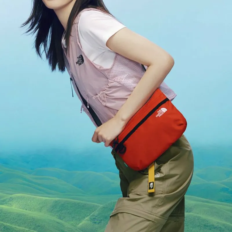 THE NORTH FACE Nylon Shoulder Bag, Crossbody Bag Regular Unisex Red-4