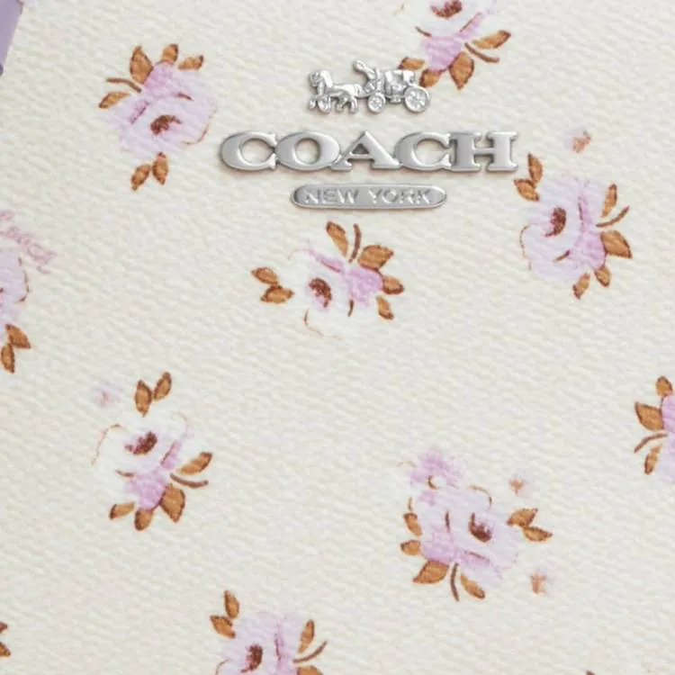 COACH Jamie Printed Coated Canvas Camera Bag, Crossbody Bag, Shoulder Bag Trumpets Women's Beige & Purple-3