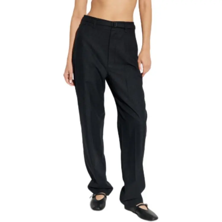 Lemaire Belted Soft Tailored Pants 'Anthracite/Grey'-2