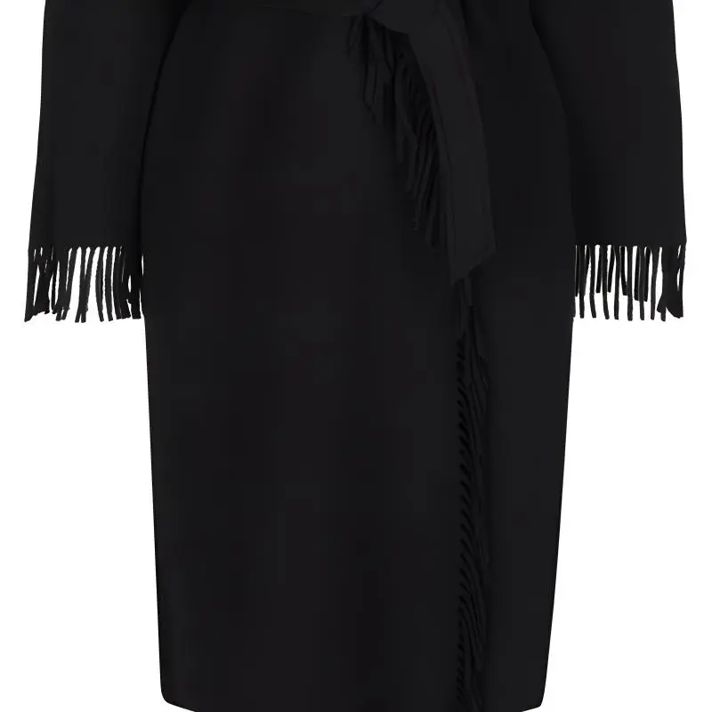 Balenciaga Belted Fringed Coat-5