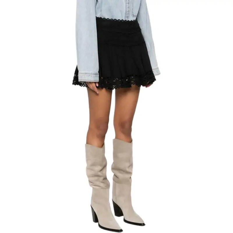 ISABEL MARANT ETOILE Violana Flared Mini Laced Skirt-3
