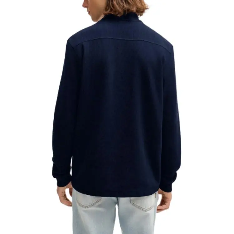 HUGO BOSS Long Sleeved Knit Polo Shirt-3