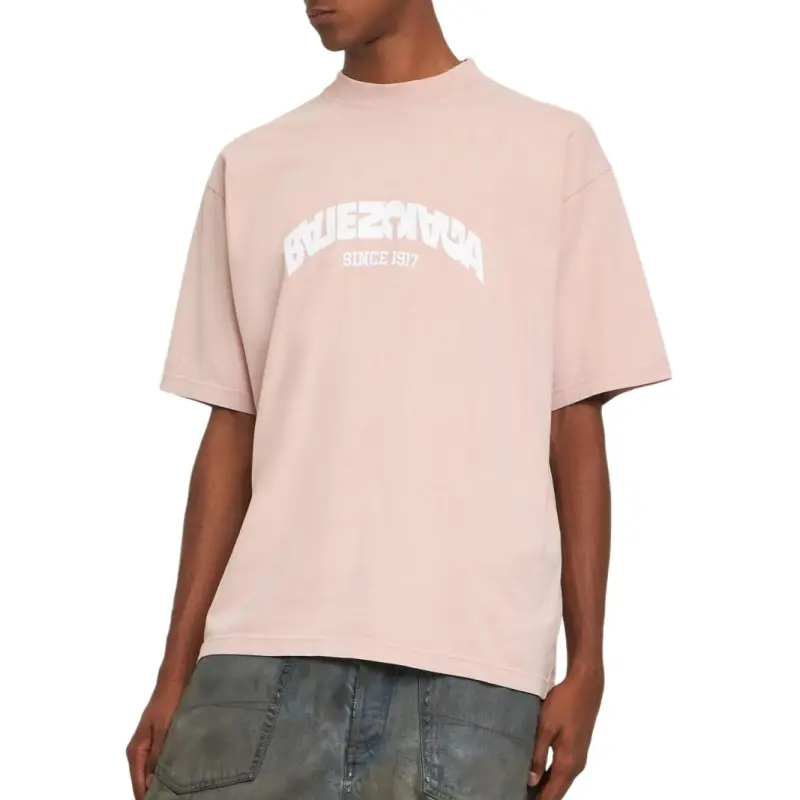 Balenciaga T Shirt Regular Fit Unisex Pink-3