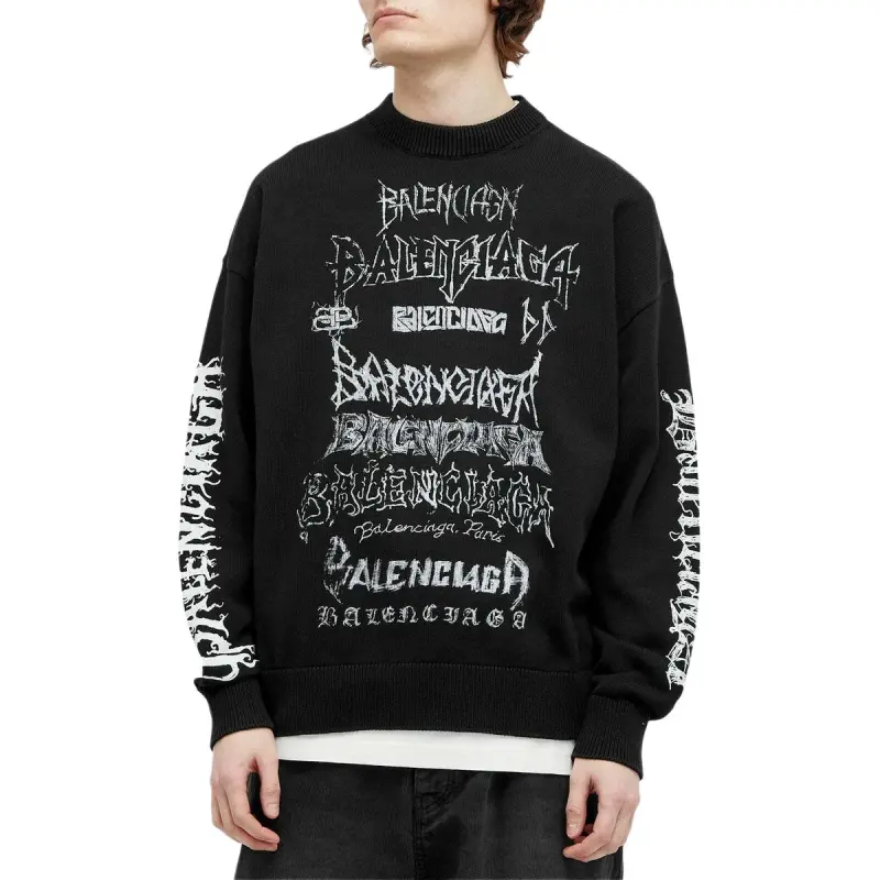 Balenciaga SS24 Knitwear Loose Fit Unisex Black-7