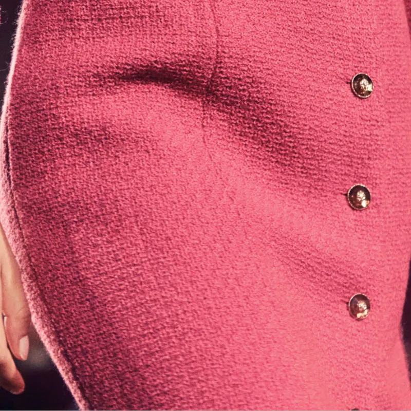 CHANEL FW24 Casual Long Skirts Women's Pink-2