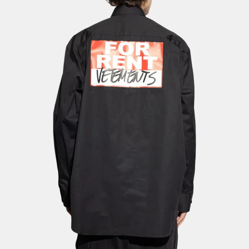 Vetements Logo Printed Collared Long Sleeve Shirt-2
