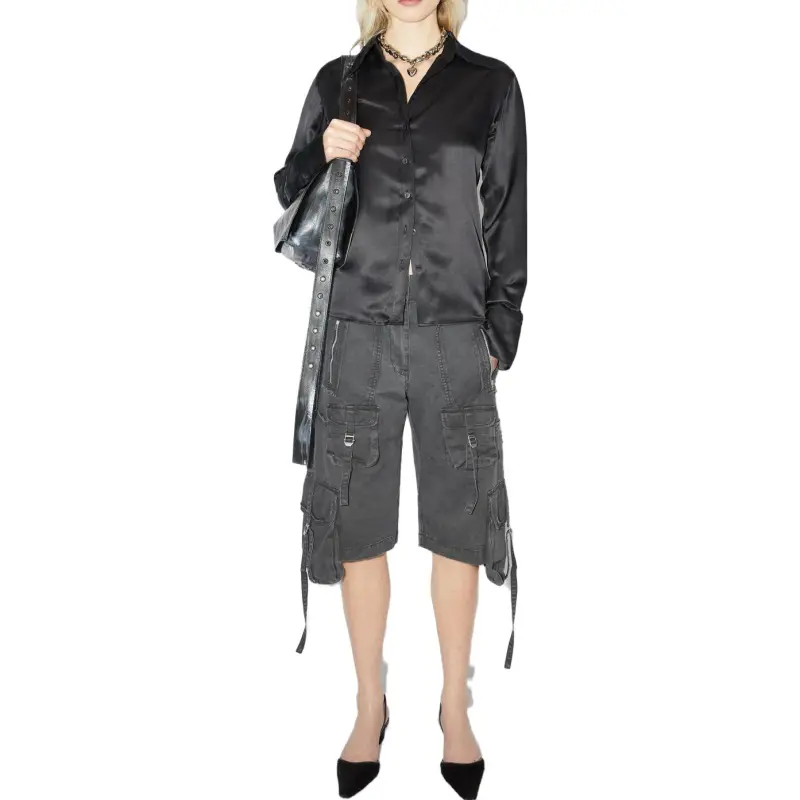 Acne Studios Cargo Shorts Women's Charcoal Gray-2