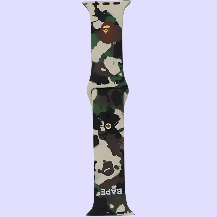 A BATHING APE Watch Band Apple Compatibility 45mm Silicone Material-2